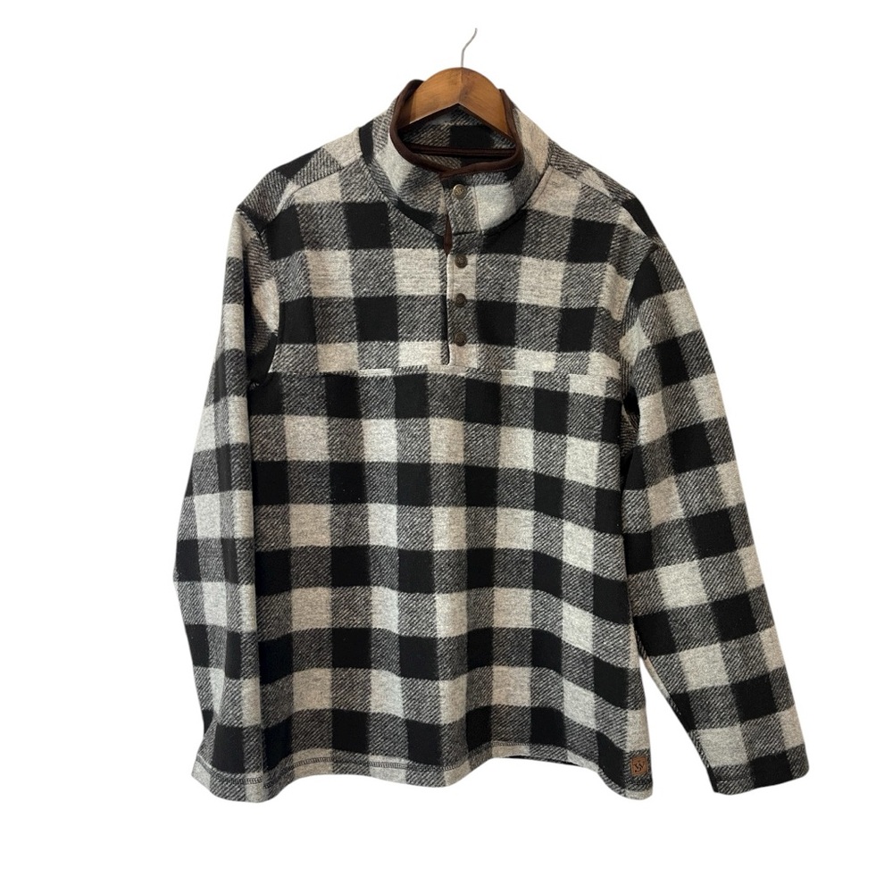 Men’s  John Wayne Fleece Barn Chore Pullover Buffalo‎ Plaid Size XXL Country